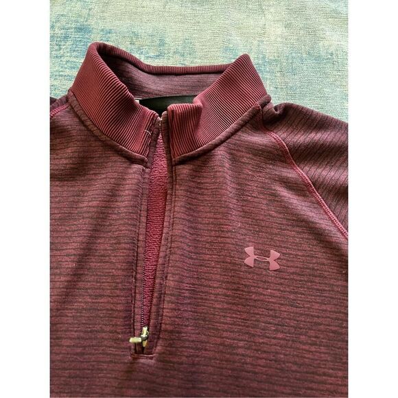 Under Armour Burgundy Purple 1/4 Zip Coldgear Storm Mock Neck Pullover XXL - Picture 3 of 8